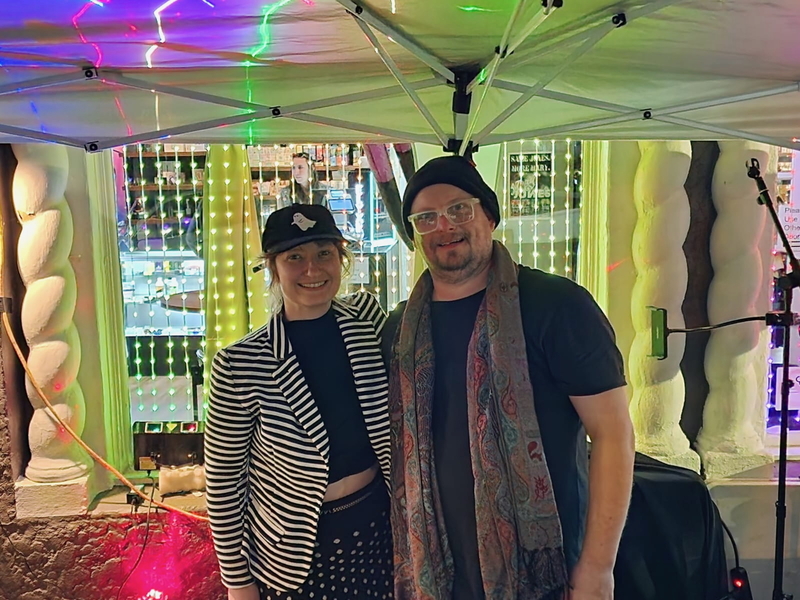 Day of the Dead event - tent setup night